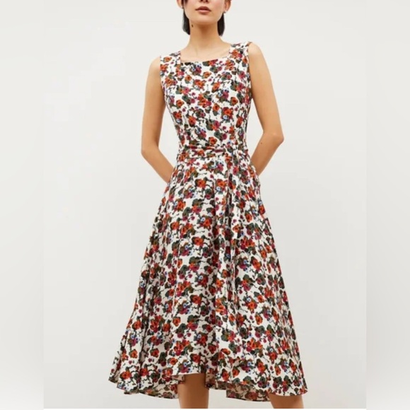 MM Lafleur TheDiem My Dress 100% Silk Washable Sleeveless Square Neck Sundress